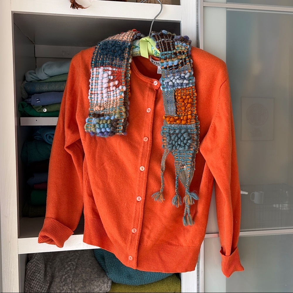 Cashmere Bright Orange Cardigan Vintage